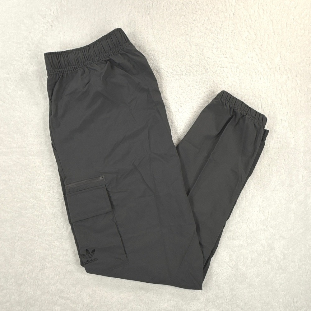 Adidas Originals Woven Cargo Pants Mens L Gray Trefoil Utility IW6432 NWT